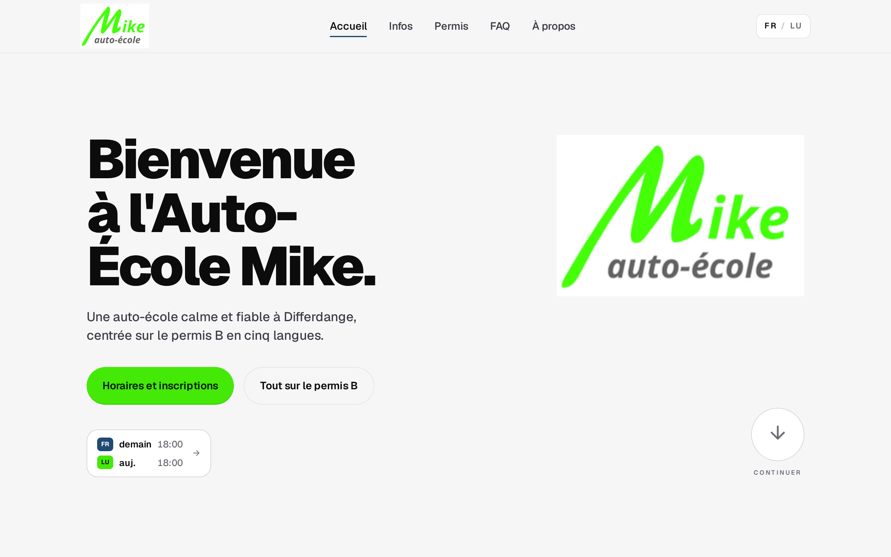 Screenshot of autoecolemike.lu